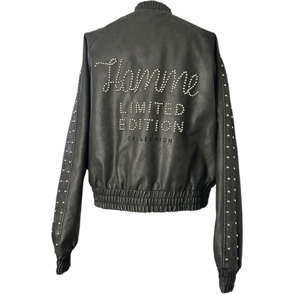 Boohoo Man Homme Limited Edition Bomber Jacket NWT Black Faux Leather XS